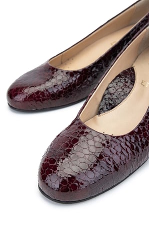 Relax Anatomic Kadın Hakiki Deri Bordo Rugan Comfort Ayakkabı 611 H40000-92 BN AYK Y24 CROCO OSLO BORDO