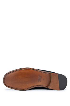 Daniele Lepori Erkek Hakiki Deri Siyah Süet Loafer Ayakkabı 1018 06 ERK AYK Y24 NERO SUEDE