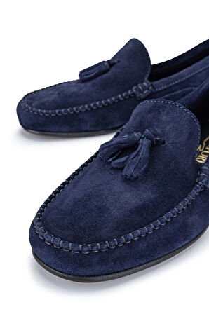 Daniele Lepori Erkek Hakiki Deri Lacivert Süet Loafer Ayakkabı 1018 06 ERK AYK Y24 BLU SUEDE
