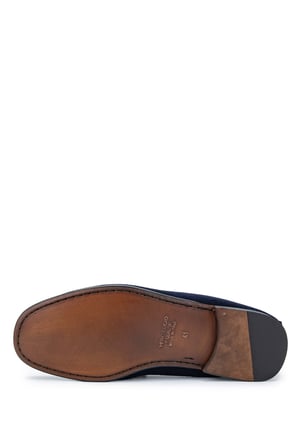 Daniele Lepori Erkek Hakiki Deri Lacivert Süet Loafer Ayakkabı 1018 06 ERK AYK Y24 BLU SUEDE