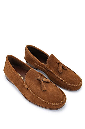 Daniele Lepori Erkek Hakiki Deri Tarçın Süet Loafer Ayakkabı 1018 06 ERK AYK Y24 CUOIO SUEDE