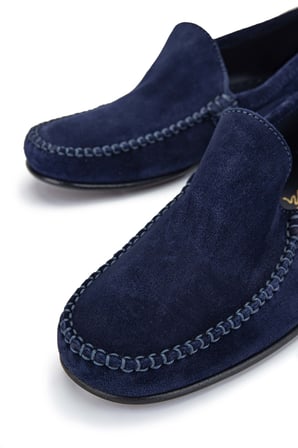 Daniele Lepori Erkek Hakiki Deri Lacivert Süet Loafer Ayakkabı 1018 01 ERK AYK Y24 BLU SUEDE