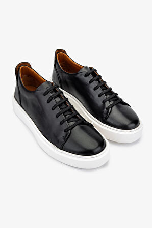 Valmenti Erkek Hakiki Deri Siyah Sneakers & Spor Ayakkabı 537 3444 ERK AYK Y24 SIYAH FNSJ