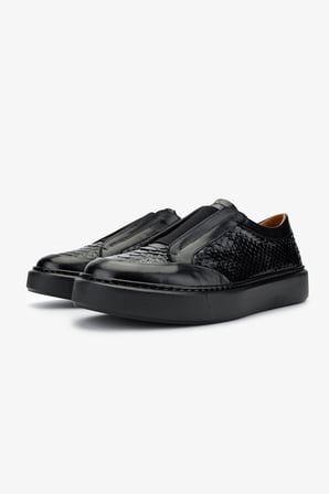Valmenti Erkek Hakiki Deri Siyah Sneakers & Spor Ayakkabı 537 3446 ERK AYK Y24 SIYAH YLN