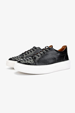 Valmenti Erkek Hakiki Deri Siyah Sneakers & Spor Ayakkabı 537 3442 ERK AYK Y24 SIYAH YLN