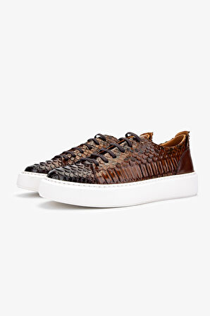 Valmenti Erkek Hakiki Deri Taba Sneakers & Spor Ayakkabı 537 3442 ERK AYK Y24 TABA YLN