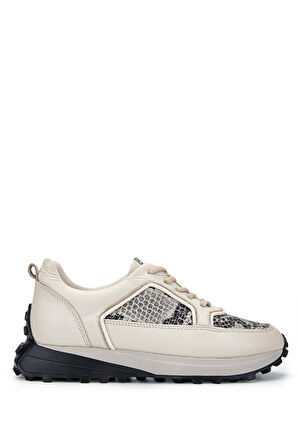 Tamer Tanca Kadın Hakiki Deri Bej Sneakers & Spor Ayakkabı 231 2904-24 BN AYK Y24 BEJ/BEJ