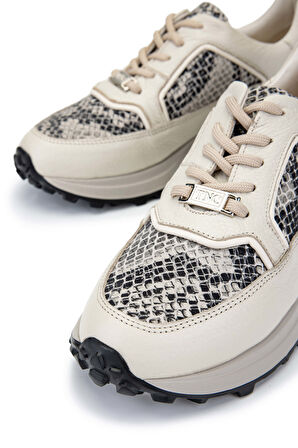 Tamer Tanca Kadın Hakiki Deri Bej Sneakers & Spor Ayakkabı 231 2904-24 BN AYK Y24 BEJ/BEJ