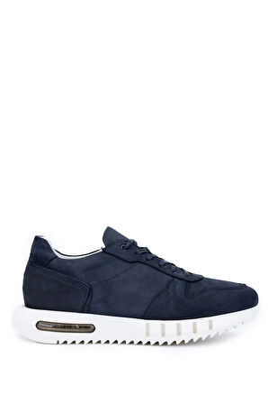 Tamer Tanca Erkek Hakiki Deri Lacivert Nubuk Sneakers & Spor Ayakkabı 285 T3246 ERK AYK Y22 LACI NBK