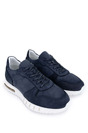 Tamer Tanca Erkek Hakiki Deri Lacivert Nubuk Sneakers & Spor Ayakkabı 285 T3246 ERK AYK Y22 LACI NBK