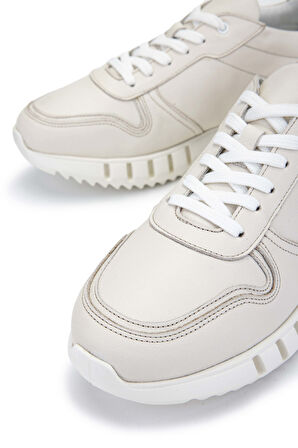 Tamer Tanca Erkek Hakiki Deri Kırık Beyaz Sneakers & Spor Ayakkabı 285 T3246 ERK AYK Y22 K.BEYAZ