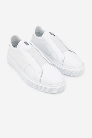 Valmenti Emma Erkek Beyaz Rugan Hakiki Deri Sneakers & Spor Ayakkabı 352 20074 ERK AYK Y24