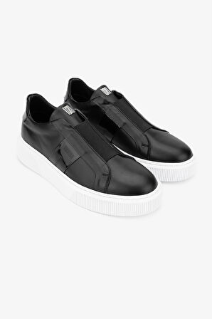 Valmenti Emma Erkek Siyah Rugan Hakiki Deri Sneakers & Spor Ayakkabı 352 20074 ERK AYK Y24