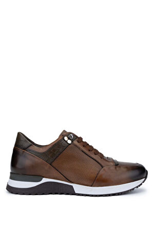 Tamer Tanca Erkek Hakiki Deri Kahverengi Sneakers & Spor Ayakkabı 693 1480 ERK AYK SK19-20 KAHVE DR/KAHVE CRC