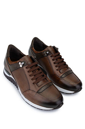 Tamer Tanca Erkek Hakiki Deri Kahverengi Sneakers & Spor Ayakkabı 693 1480 ERK AYK SK19-20 KAHVE DR/KAHVE CRC