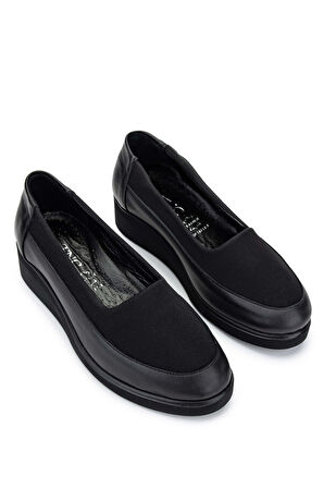 Tamer Tanca Kadın Hakiki Deri Siyah Casual Ayakkabı 824 171 BN AYK Y24 SYH DR/SYH STREC