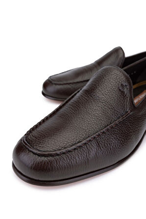 Tamer Tanca Erkek Hakiki Deri Kahverengi Loafer Ayakkabı 183 29501 ERK AYK Y24 KAHVE