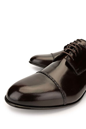 Tamer Tanca Erkek Hakiki Deri Kahverengi Klasik Ayakkabı 987 129 ERK AYK SK24-25 KAHVE ACMA