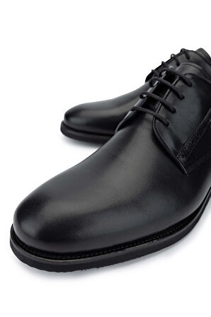 Tamer Tanca Erkek Hakiki Deri Siyah Günlük Ayakkabı 383 6099BRN ERK AYK SK24-25 SIYAH FLTR/SYH SLVR