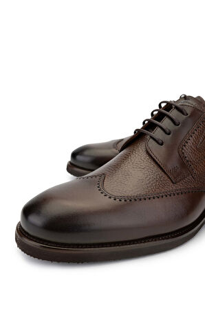 Tamer Tanca Erkek Hakiki Deri Kahverengi Günlük Ayakkabı 383 3805BRN ERK AYK SK24-25 KAHVE SLVR/KHV FLTR