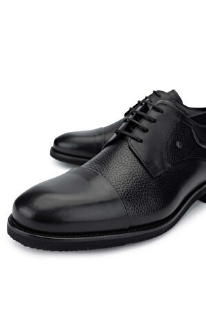 Tamer Tanca Erkek Hakiki Deri Siyah Günlük Ayakkabı 383 3806BRN ERK AYK SK24-25 SIYAH SLVR/SYH FLTR