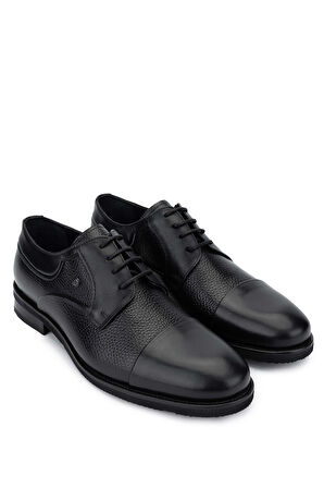 Tamer Tanca Erkek Hakiki Deri Siyah Günlük Ayakkabı 383 3806BRN ERK AYK SK24-25 SIYAH SLVR/SYH FLTR