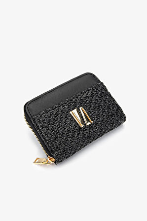 Valmenti Kadın Deri Hasır Siyah Cüzdan 301 7782-V BN CUZDAN Y24 SYH DR/HSR