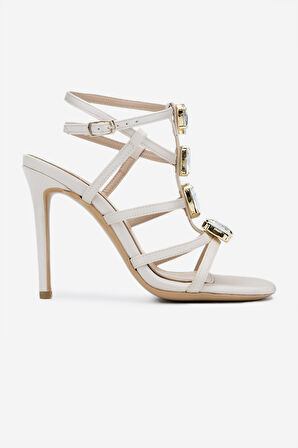 Valmenti Tpul Kadın Bej Saten Vegan Sandalet 654 117 BN SNDLT Y24