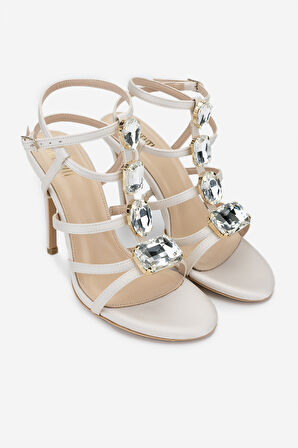 Valmenti Tpul Kadın Bej Saten Vegan Sandalet 654 117 BN SNDLT Y24