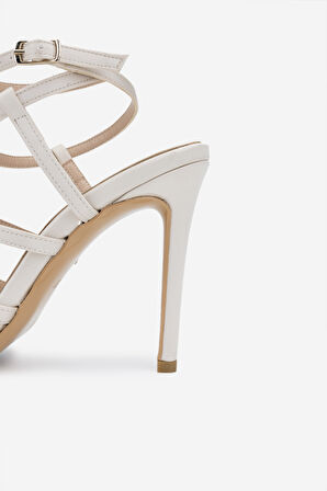 Valmenti Tpul Kadın Bej Saten Vegan Sandalet 654 117 BN SNDLT Y24