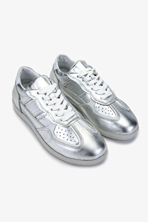 Valmenti Kadın Hakiki Deri Gri Sneakers & Spor Ayakkabı 1044 1000-V BN AYK Y24 GUMUS