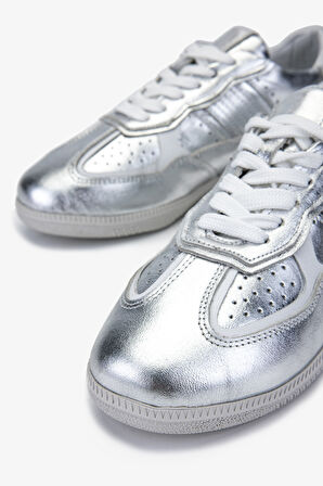 Valmenti Kadın Hakiki Deri Gri Sneakers & Spor Ayakkabı 1044 1000-V BN AYK Y24 GUMUS