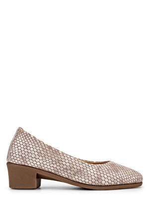 Tamer Tanca Kadın Hakiki Deri Topuklu Ayakkabı 922 25143222 BN AYK SK24-25 VIZON FSLY RGN