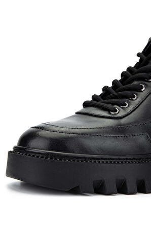 Tamer Tanca Erkek Hakiki Deri Siyah Casual Bot 352 21561 ERK BOT SK24-25 SIYAH NAPPA