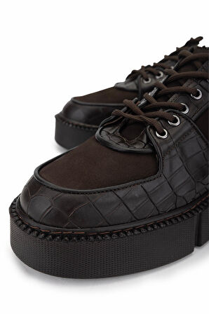 Tamer Tanca Erkek Hakiki Deri Kahverengi Sneakers & Spor Ayakkabı 352 21416 ERK AYK SK24-25 KAHVE