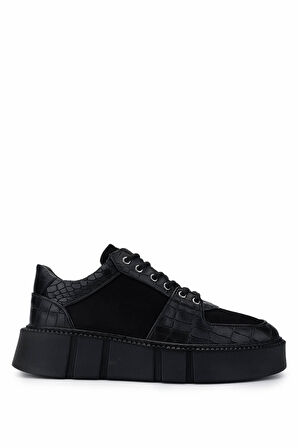 Tamer Tanca Erkek Hakiki Deri Siyah Sneakers & Spor Ayakkabı 352 21416 ERK AYK SK24-25 SIYAH