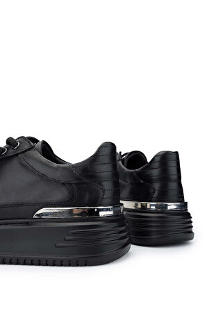 Tamer Tanca Erkek Hakiki Deri Siyah Sneakers & Spor Ayakkabı 352 21327 ERK AYK SK24-25 SIYAH NAPPA