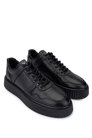 Tamer Tanca Erkek Hakiki Deri Siyah Sneakers & Spor Ayakkabı 352 21241 ERK AYK SK24-25 SYH FLTR/SYH NP