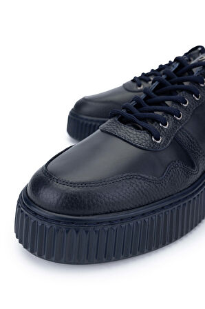 Tamer Tanca Erkek Hakiki Deri Lacivert Sneakers & Spor Ayakkabı 352 21241 ERK AYK SK24-25 LACI FLTR/LACI NP