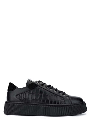 Tamer Tanca Erkek Hakiki Deri Siyah Sneakers & Spor Ayakkabı 352 21224 ERK AYK SK24-25 SIYAH
