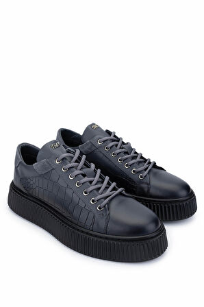 Tamer Tanca Erkek Hakiki Deri Gri Sneakers & Spor Ayakkabı 352 21224 ERK AYK SK24-25 GRI