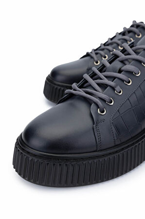 Tamer Tanca Erkek Hakiki Deri Gri Sneakers & Spor Ayakkabı 352 21224 ERK AYK SK24-25 GRI