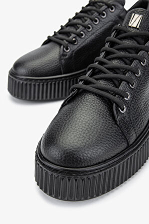 Valmenti Erkek Hakiki Deri Siyah Floter Sneakers & Spor Ayakkabı 352 21169 ERK AYK SK24-25 SIYAH FLTR
