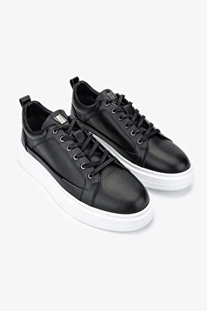 Valmenti Erkek Hakiki Deri Siyah Sneakers & Spor Ayakkabı 352 21261 ERK AYK SK24-25 SIYAH NAPPA