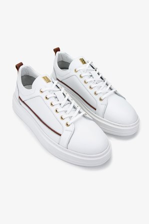 Valmenti Erkek Hakiki Deri Beyaz Sneakers & Spor Ayakkabı 352 21261 ERK AYK SK24-25 BEYAZ NAPPA