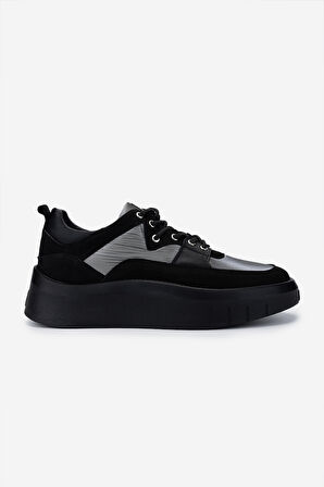 Valmenti Erkek Hakiki Deri Siyah Sneakers & Spor Ayakkabı 352 21271 ERK AYK SK24-25 SIYAH/GRI