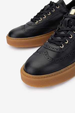 Valmenti Erkek Hakiki Deri Siyah Sneakers & Spor Ayakkabı 352 21346 ERK AYK SK24-25 SIYAH NAPPA