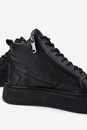 Valmenti Erkek Hakiki Deri Siyah Casual Bot 352 21589 ERK BOT SK24-25 SIYAH NAPPA