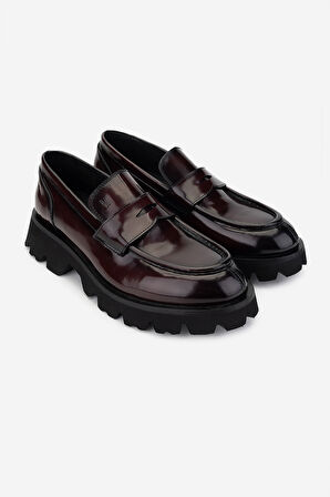 Valmenti Erkek Hakiki Deri Bordo Loafer Ayakkabı 381 20228 ERK AYK SK24-25 BORDO ACMA