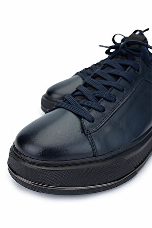 Tamer Tanca Erkek Hakiki Deri Lacivert Sneakers & Spor Ayakkabı 381 20550 ERK AYK SK24-25 LACI ANL